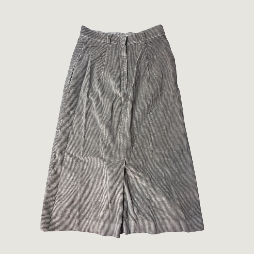 Vintage The Villager Skirt Womens 4 Corduroy Midi Sage Green High Waist 90s